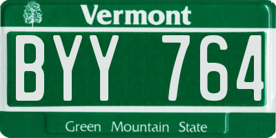 VT license plate BYY764
