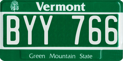 VT license plate BYY766
