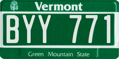 VT license plate BYY771
