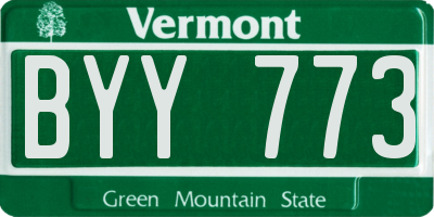 VT license plate BYY773