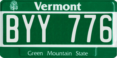 VT license plate BYY776