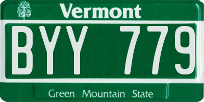VT license plate BYY779