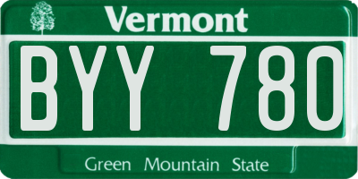 VT license plate BYY780