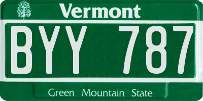 VT license plate BYY787
