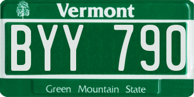 VT license plate BYY790
