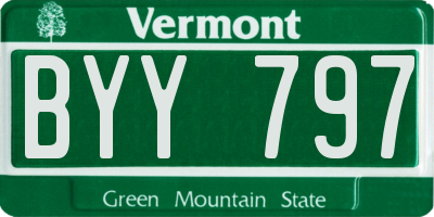 VT license plate BYY797