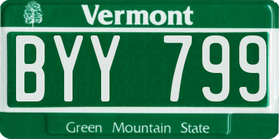 VT license plate BYY799