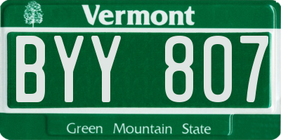 VT license plate BYY807