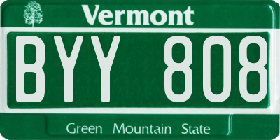VT license plate BYY808