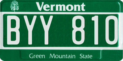 VT license plate BYY810