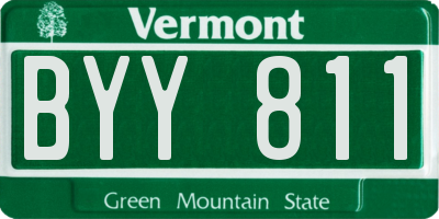 VT license plate BYY811