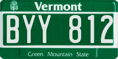 VT license plate BYY812