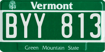 VT license plate BYY813