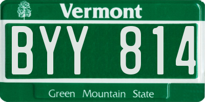 VT license plate BYY814