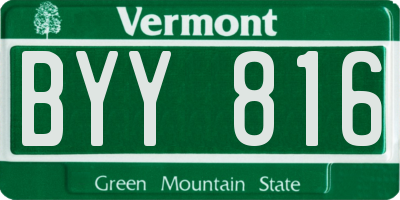 VT license plate BYY816