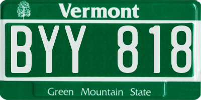 VT license plate BYY818