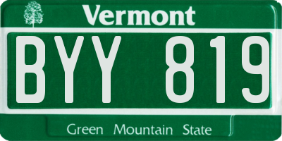 VT license plate BYY819