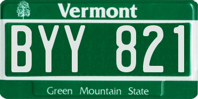 VT license plate BYY821
