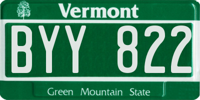 VT license plate BYY822