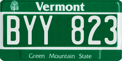 VT license plate BYY823
