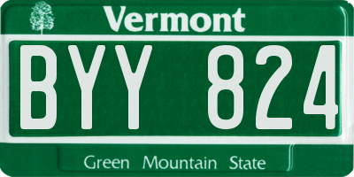 VT license plate BYY824