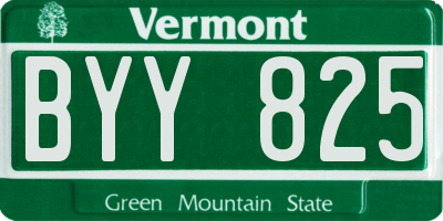 VT license plate BYY825