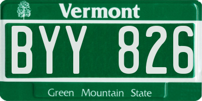 VT license plate BYY826