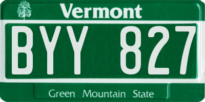 VT license plate BYY827