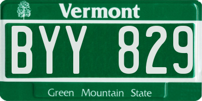 VT license plate BYY829