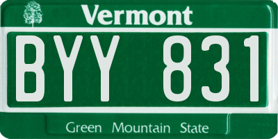 VT license plate BYY831