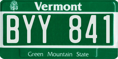 VT license plate BYY841
