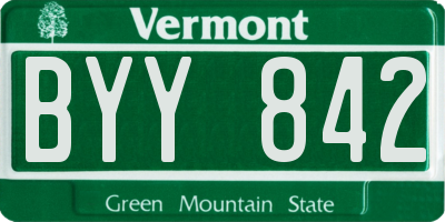 VT license plate BYY842