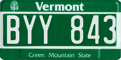 VT license plate BYY843