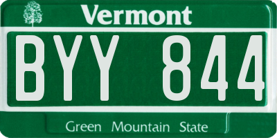 VT license plate BYY844
