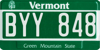 VT license plate BYY848