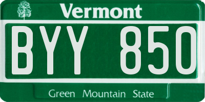 VT license plate BYY850