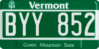VT license plate BYY852
