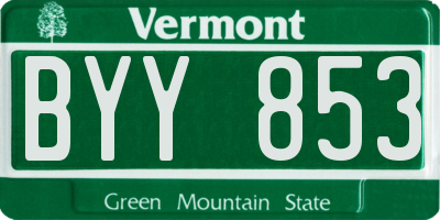 VT license plate BYY853