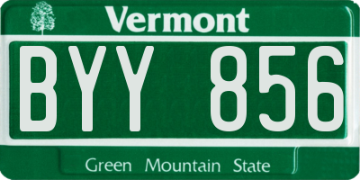 VT license plate BYY856
