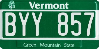 VT license plate BYY857