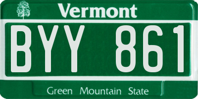 VT license plate BYY861