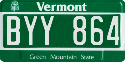 VT license plate BYY864