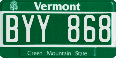 VT license plate BYY868