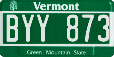 VT license plate BYY873