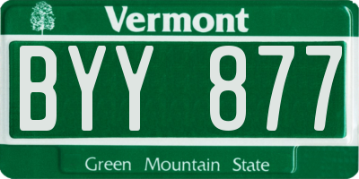 VT license plate BYY877