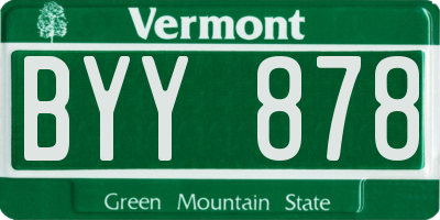 VT license plate BYY878