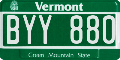 VT license plate BYY880