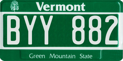 VT license plate BYY882