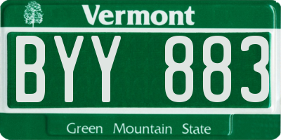 VT license plate BYY883