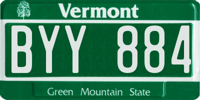 VT license plate BYY884